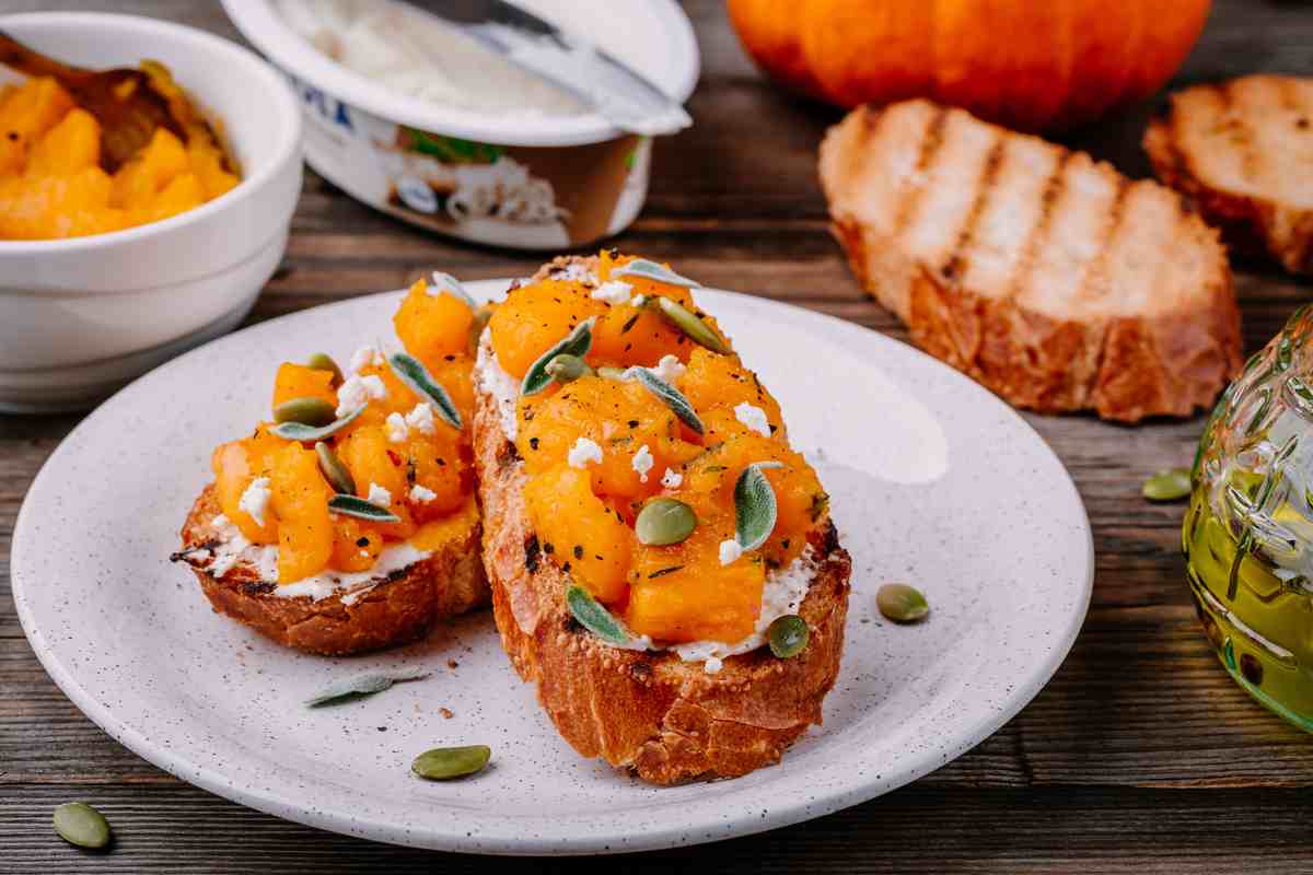 Bruschette con zucca